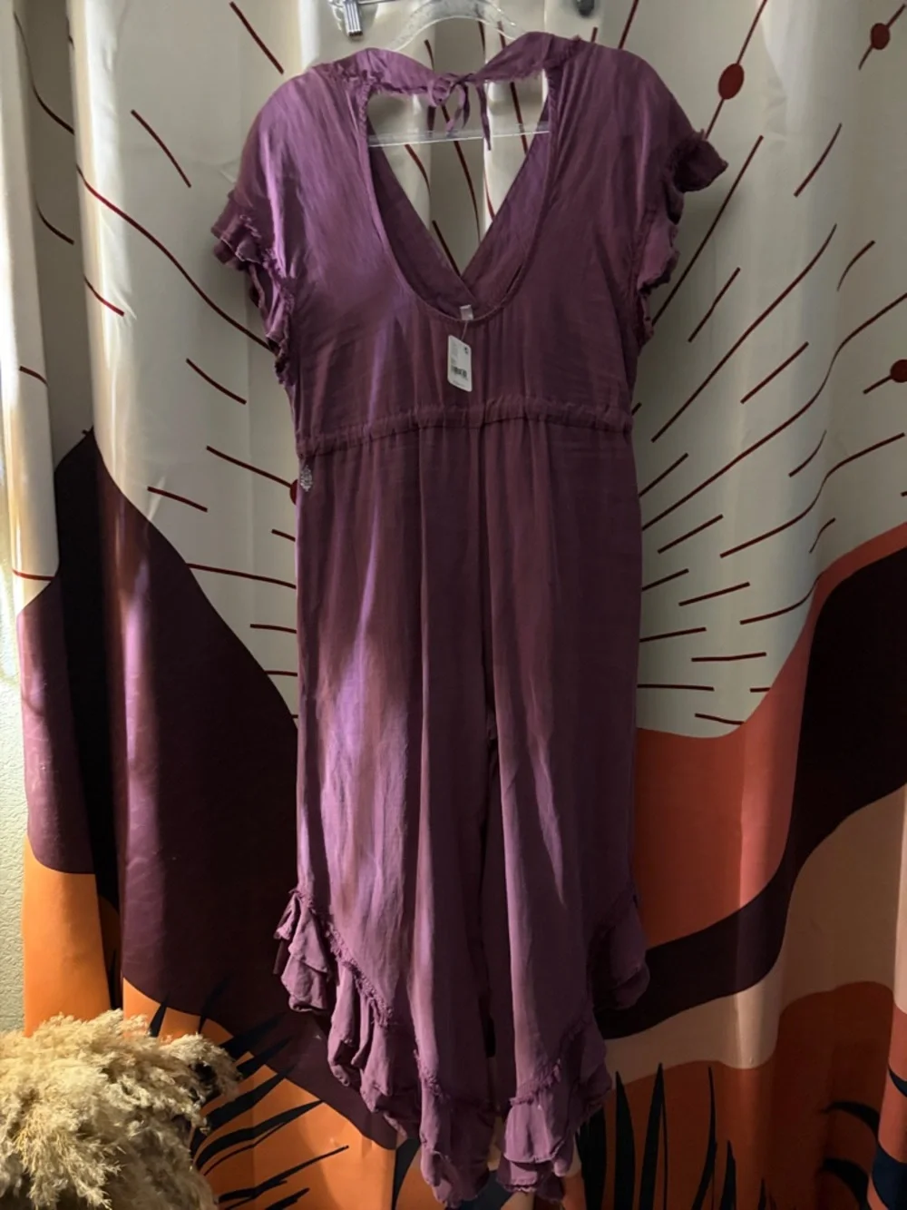 Free People Plum Shelter Ruffle Jumpsuit - Picture 2 of 6